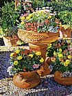 David Lloyd Glover Flower Pots in Sunlight painting